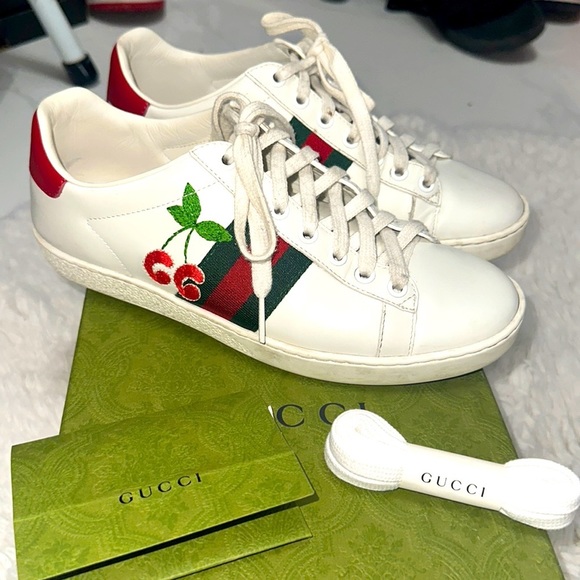 Gucci Women’s Ace GG Cherry Sneakers - Picture 1 of 6
